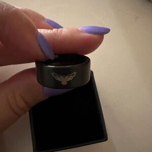 Black Ring with Engraved Design